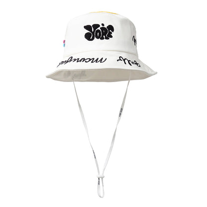 YORF TWILL BUCKET HAT TRIPLE SMILE WHITE
