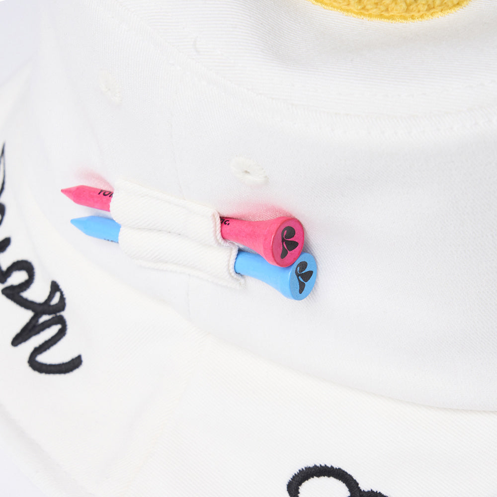 YORF TWILL BUCKET HAT TRIPLE SMILE WHITE