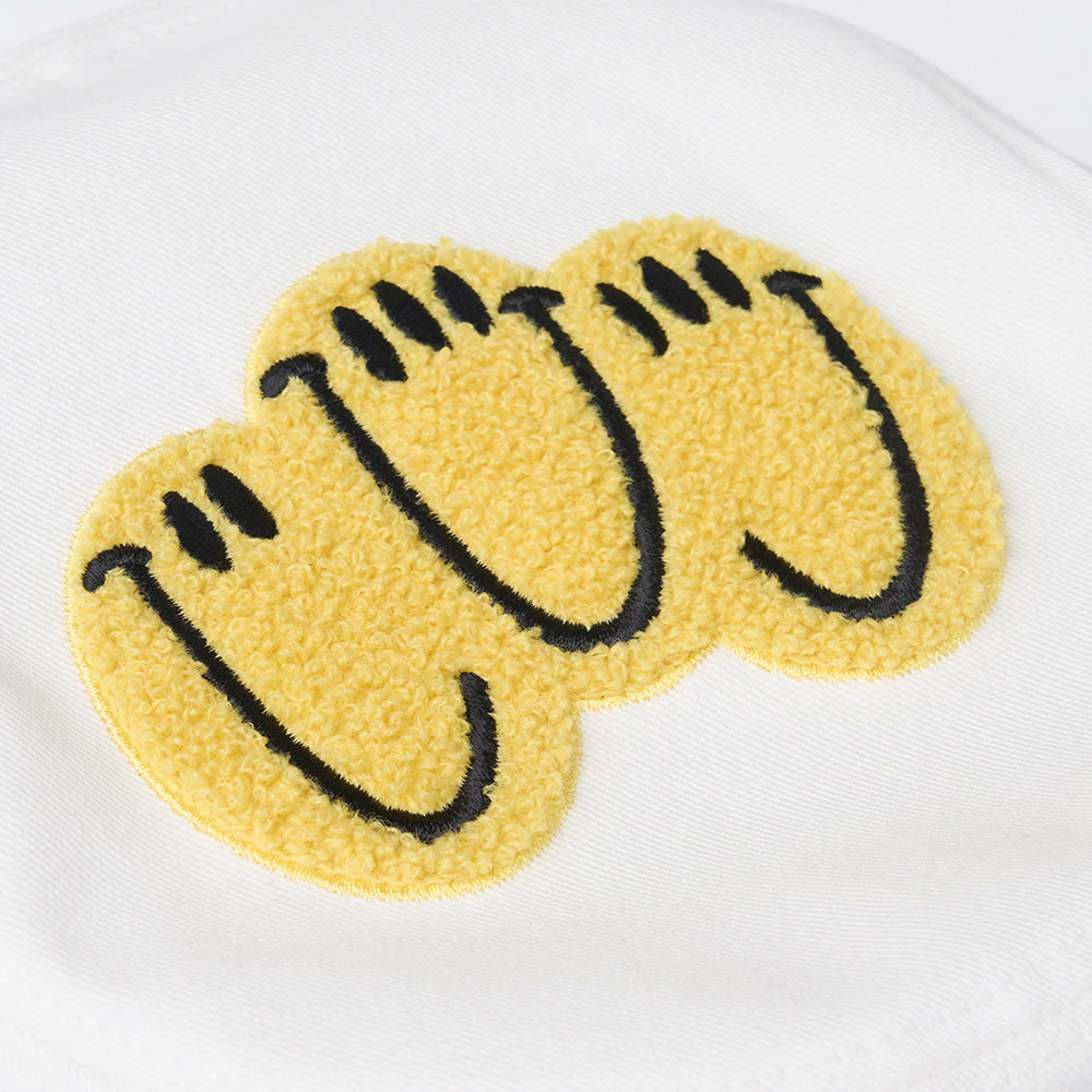 YORF TWILL BUCKET HAT TRIPLE SMILE WHITE