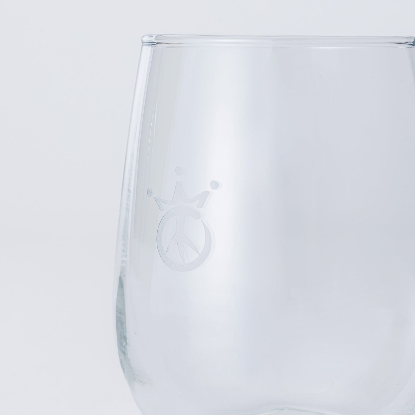 PEACE CROWN STEMLESS WINE GLASS