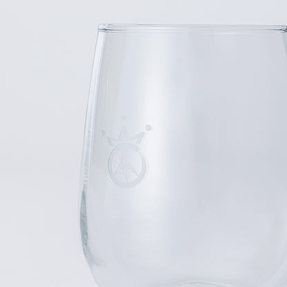PEACE CROWN STEMLESS WINE GLASS