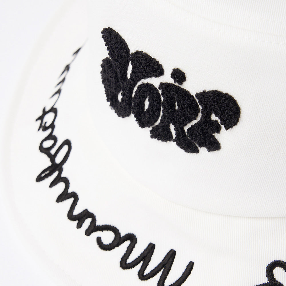 YORF TWILL BUCKET HAT TRIPLE SMILE WHITE