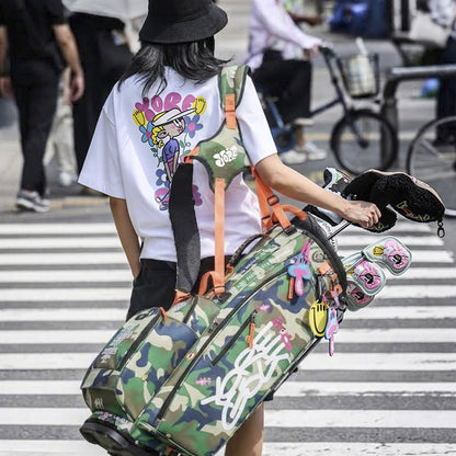 YORF WOODLAND CAMO STAND CADDY BAG KHAKI 【108-62-90902】