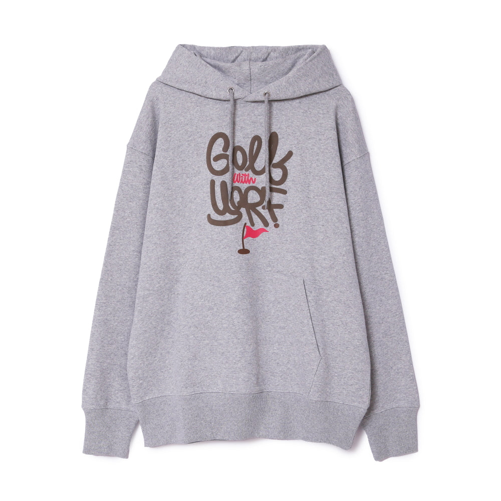 スカルバックプリントロゴフーディー