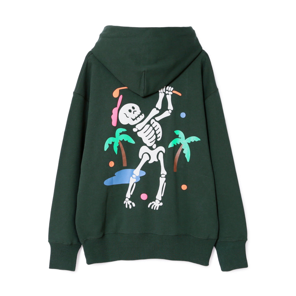 スカルバックプリントロゴフーディー