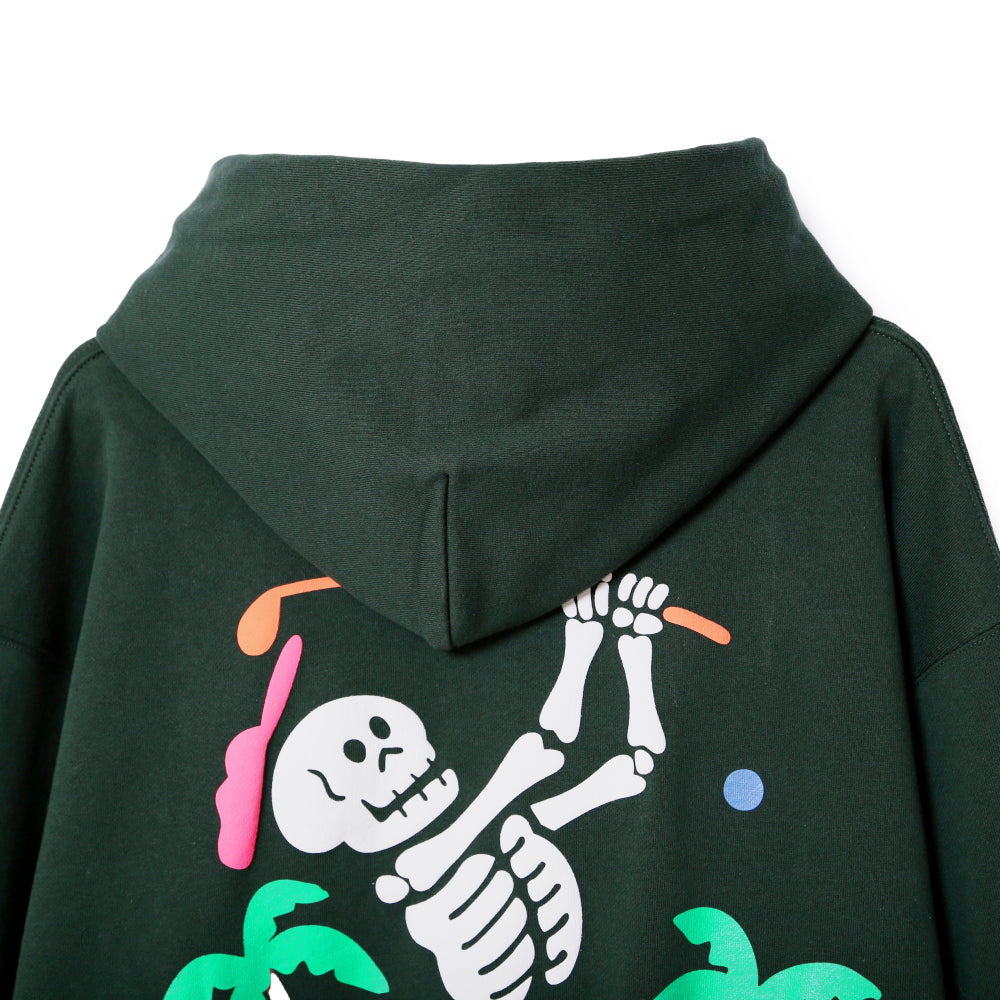 スカルバックプリントロゴフーディー