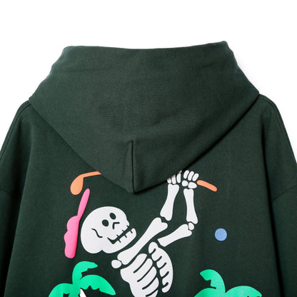 スカルバックプリントロゴフーディー