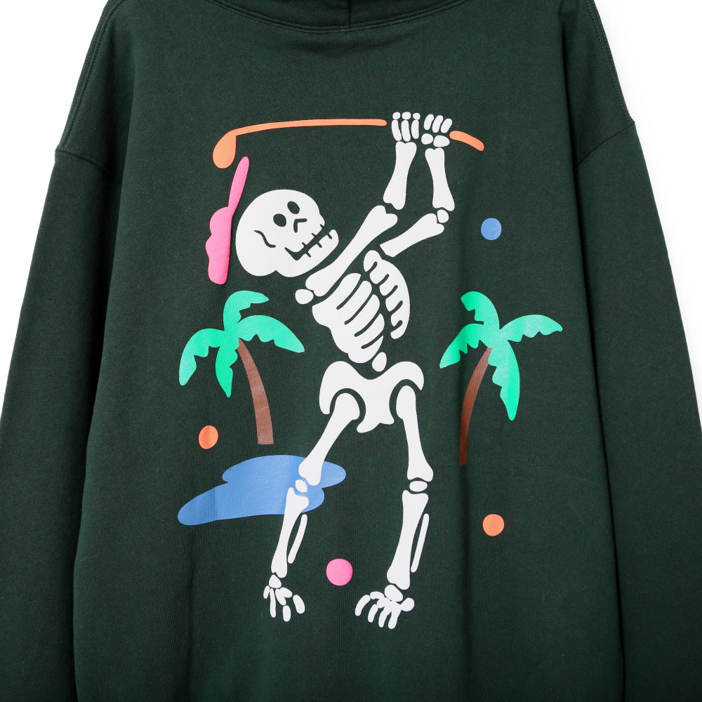 スカルバックプリントロゴフーディー